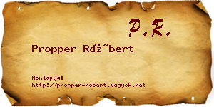Propper Róbert névjegykártya